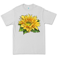 Dove Grey starburst greenburst sunflower Premium Tee - LillyAllenDesigns