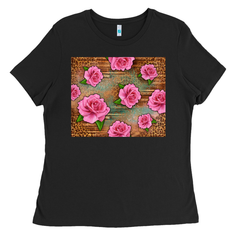 Western Pink Roses Ladies Tee by LillyAllenDesigns | Teevron