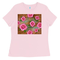 Bubblegum Pink Western Pink Roses Ladies Tee - LillyAllenDesigns