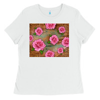 White Western Pink Roses Ladies Tee - LillyAllenDesigns