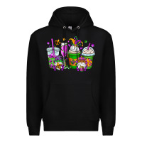 Black mardi gras gnomes coffee cups Premium Hoodie - OliviaCreatesArt
