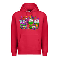 Cardinal mardi gras gnomes coffee cups Premium Hoodie - OliviaCreatesArt