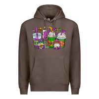Coffee mardi gras gnomes coffee cups Premium Hoodie - OliviaCreatesArt