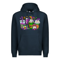 Navy mardi gras gnomes coffee cups Premium Hoodie - OliviaCreatesArt