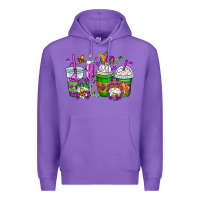 Purple mardi gras gnomes coffee cups Premium Hoodie - OliviaCreatesArt