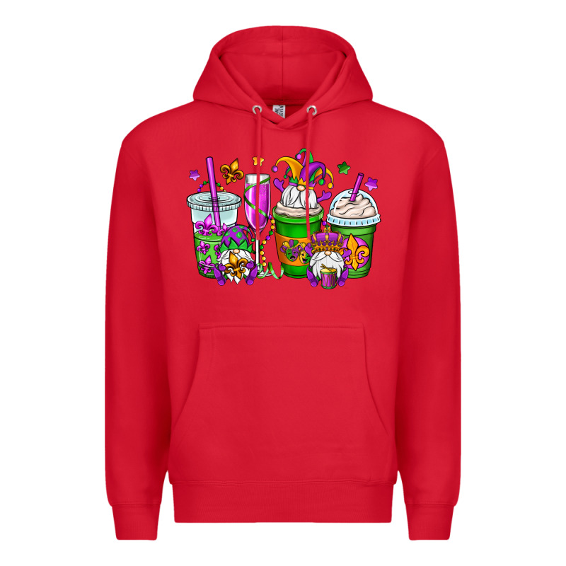 Mardi Gras Gnomes Coffee Cups Premium Hoodie by OliviaCreatesArt | Teevron