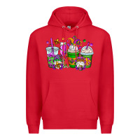 Red mardi gras gnomes coffee cups Premium Hoodie - OliviaCreatesArt