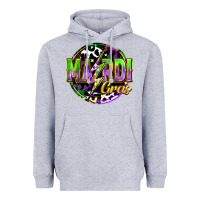 Heather Grey mardi gras lightning Heavyweight Hoodie - FaDigitalArtStudio