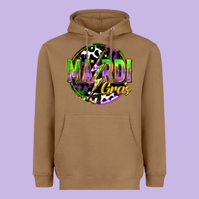 Mardi Gras Lightning Heavyweight Hoodie Designed By Fadigitalartstudio