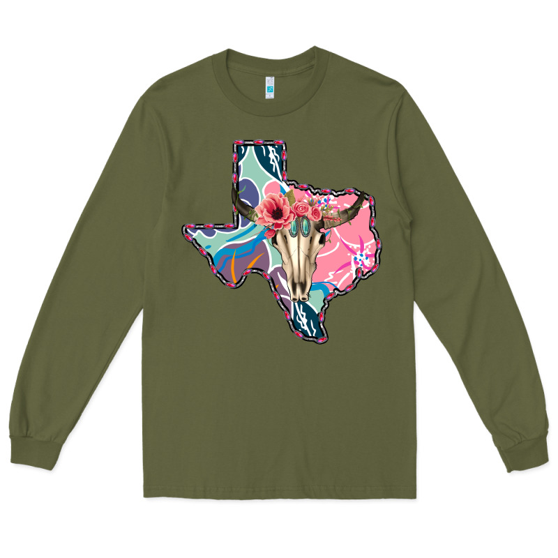 Texas Boho Bull Skull Long Sleeve Tee by Bettercallsaul | Teevron