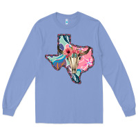 Colony Blue Texas Boho Bull Skull Long Sleeve Tee - Bettercallsaul