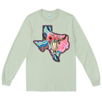 Matcha Texas Boho Bull Skull Long Sleeve Tee - Bettercallsaul