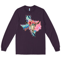 Plum Texas Boho Bull Skull Long Sleeve Tee - Bettercallsaul