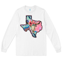 White Texas Boho Bull Skull Long Sleeve Tee - Bettercallsaul