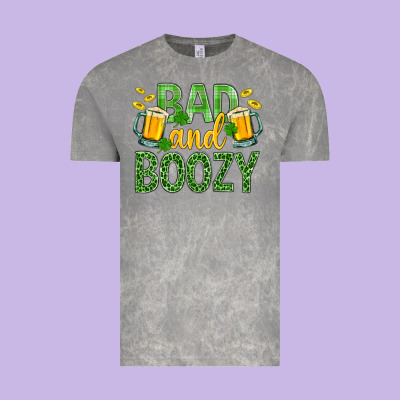 Bad And Boozy St. Patricks Vintage Tee Designed By Bundleandbundleshop