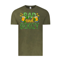 Vintage Olive Bad And Boozy St. Patricks Vintage Tee - BundleAndBundleShop