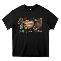 Black faith love freedom usa Heavy Core Tee - NancyCooperArtShop