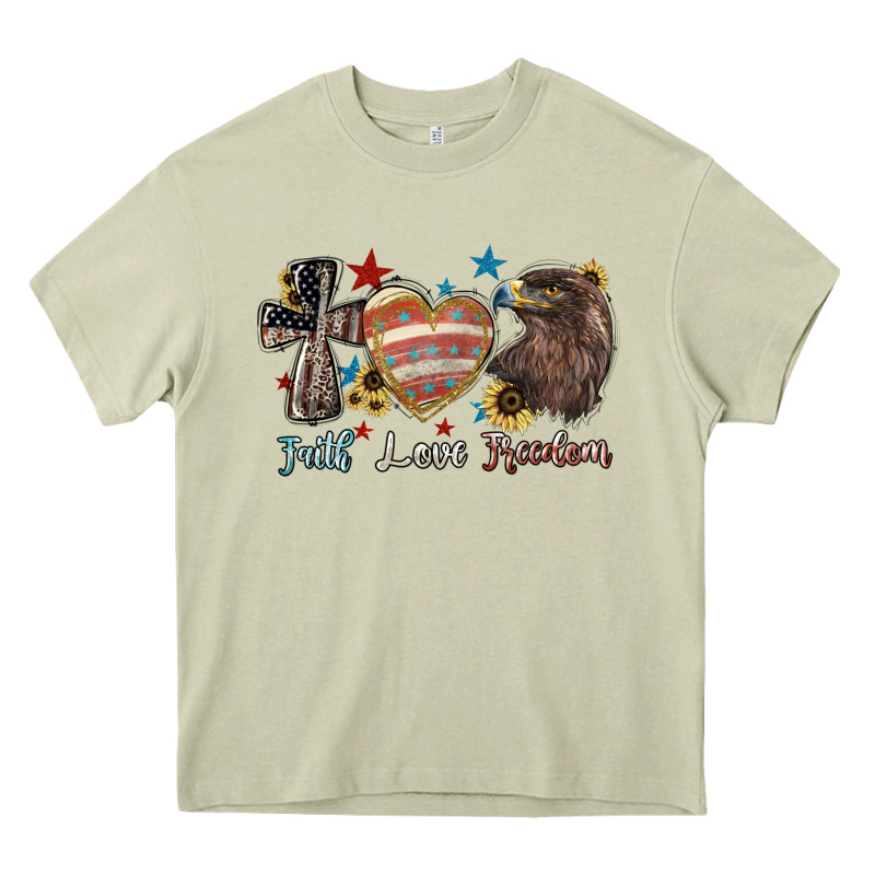 Faith Love Freedom Usa Heavy Core Tee by NancyCooperArtShop | Teevron