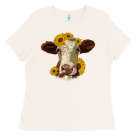 Bone hereford cattle sunflowers heifer Ladies Tee - Jasminsmagicworld