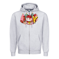 Heather Grey joy snowman Zipper Hoodie - CowGirlArtShop