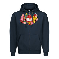 Navy joy snowman Zipper Hoodie - CowGirlArtShop