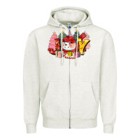 Oatmeal Heather joy snowman Zipper Hoodie - CowGirlArtShop
