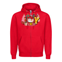 Red joy snowman Zipper Hoodie - CowGirlArtShop