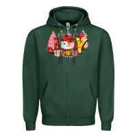 Sports Green joy snowman Zipper Hoodie - CowGirlArtShop