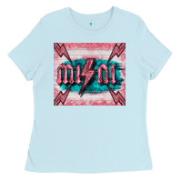 Baby Blue western mini pink glitter Ladies Tee - BarkalooDesign