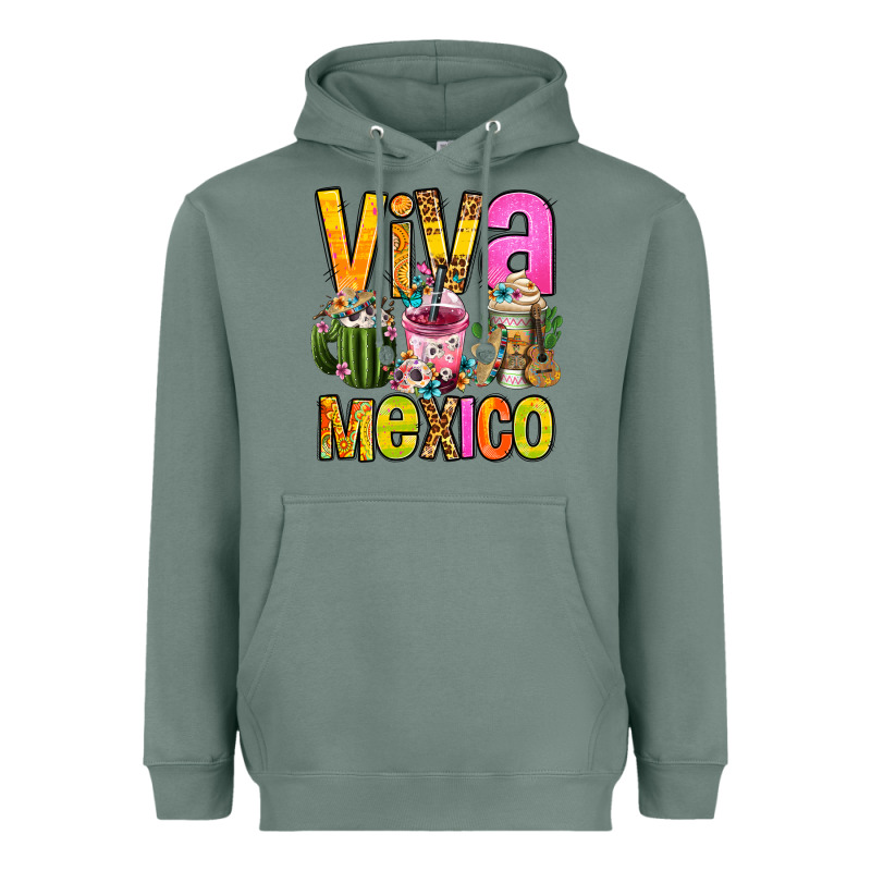 Viva Mexico Mexican Coffee Cups Heavyweight Hoodie by FaDigitalArtStudio | Teevron
