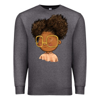 Charcoal Heather black girl Premium Sweatshirt - FaDigitalArtStudio