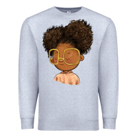 Heather Grey black girl Premium Sweatshirt - FaDigitalArtStudio