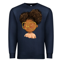 Navy black girl Premium Sweatshirt - FaDigitalArtStudio