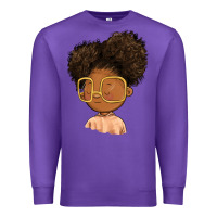 Purple black girl Premium Sweatshirt - FaDigitalArtStudio