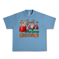 Pebble Blue just a girl who loves christmas Urban Heavy Tee - BundleAndBundleShop