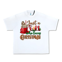 White just a girl who loves christmas Urban Heavy Tee - BundleAndBundleShop