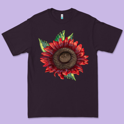 Procut Red Sunflower Premium Tee Designed By Lillyallendesigns