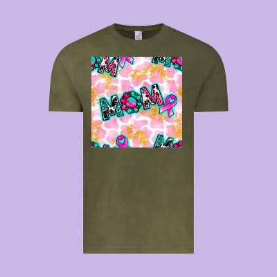 Breast Cancer Awareness Mom With Leopard Patterns Vintage Tee Designed By Bundleandbundleshop