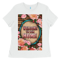 White Western Welcome To Our Home Ladies Tee - LillyAllenDesigns