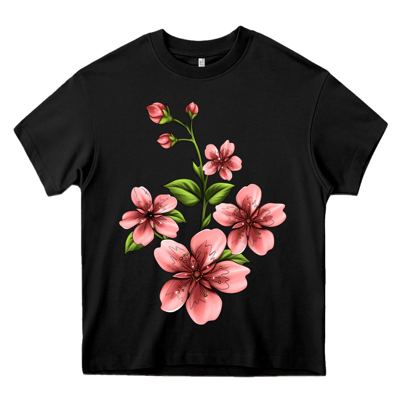 Pink Flowers Hibiscus Heavy Core Tee by Jasminsmagicworld | Teevron