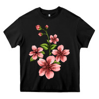 Black pink flowers hibiscus Heavy Core Tee - Jasminsmagicworld