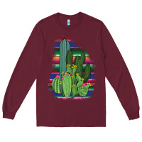 Burgundy Western Serape Cactus Long Sleeve Tee - Bettercallsaul