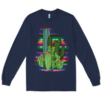 Navy Western Serape Cactus Long Sleeve Tee - Bettercallsaul