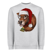 Heather Grey christmas glasses heifer Heavyweight Sweatshirt - RanaPortraitStore