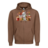 Chestnut hippopotamus coffee cups christmas Zipper Hoodie - CowGirlArtShop