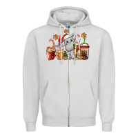 Dove Grey hippopotamus coffee cups christmas Zipper Hoodie - CowGirlArtShop