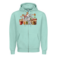 Seafoam hippopotamus coffee cups christmas Zipper Hoodie - CowGirlArtShop