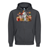 Smoke hippopotamus coffee cups christmas Zipper Hoodie - CowGirlArtShop