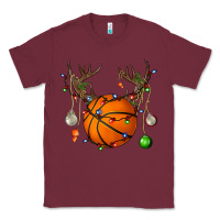 Burgundy Basketball Horn Christmas Classic Tee - BundleAndBundleShop
