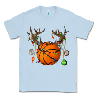 Dusty Blue Basketball Horn Christmas Classic Tee - BundleAndBundleShop